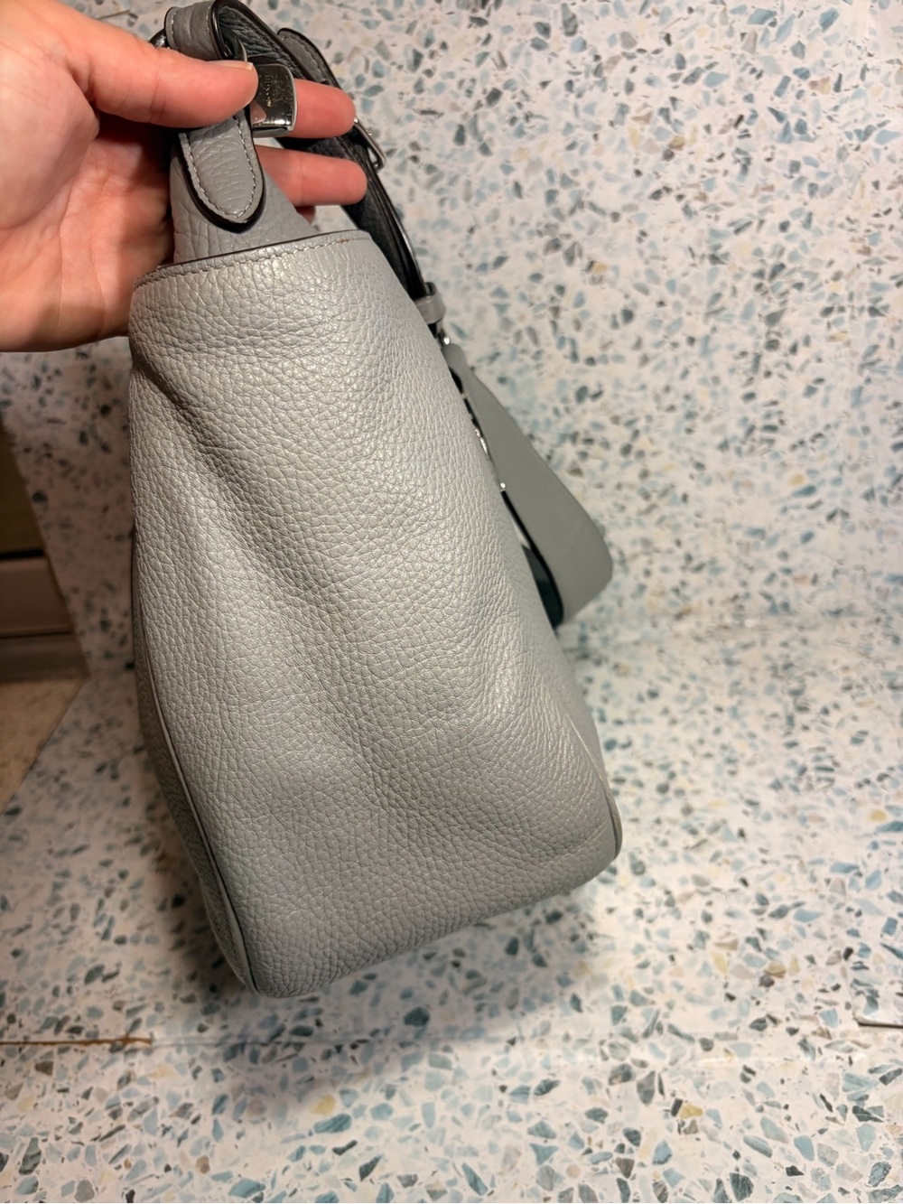 Coach Rori Shoulder Bag C2853 Granite Gray Pebble Leather - Picture 4 of 8